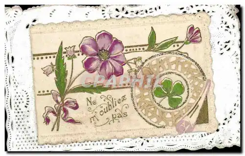 Fleurs - Flowers - ne m&#39oubliez pas - lace edges Cartes postales CARTE BRoDEE Superbe