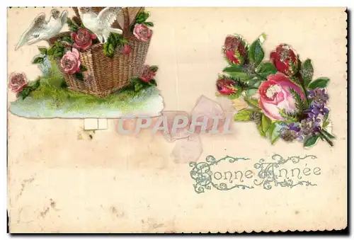 Fetes - Bonne Annee - Fleurs - Baskets of Flowers - birds - Ansichtskarte AK