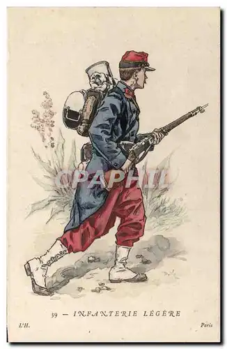 Militaria - Infanterie Legere - Illustration - Soldat - Cartes postales (militaria)