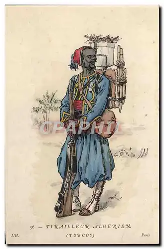 Afrique - Africa - Algerie - Tirailleur Algerien - cheval - horse - Ansichtskarte AK (militaria)