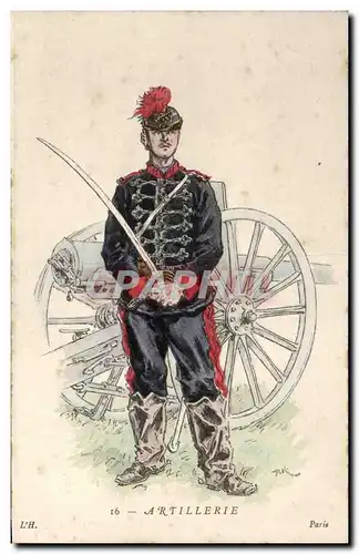 Militaria - Soldat - Illustration - Artillerie - canon - sabre - sword - Ansichtskarte AK