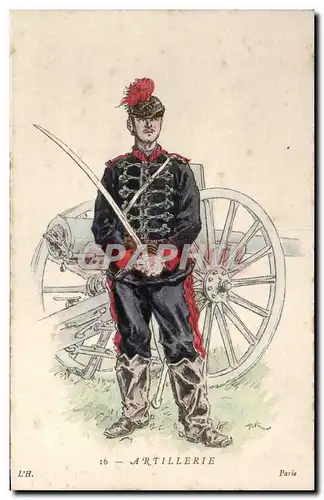 Militaria - Soldat - Illustration - Artillerie - canon - sabre - sword - Cartes postales