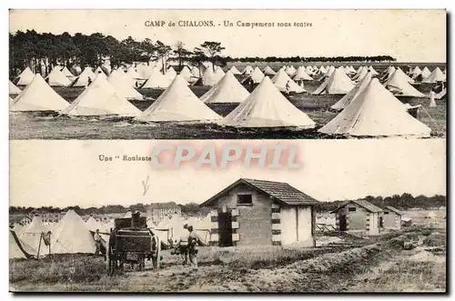 Camp de Chalons - Campements sous Tentes Une roulante - Ansichtskarte AK