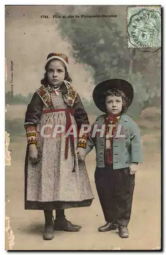 Plougastel - Daoulas- Fille et gas - Folklore - Costumes - Enfants Ansichtskarte AK