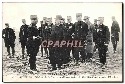 Militaria - Campagne de 1914 - M Millerand Ministre de la Guerre - General Joffre et l&#39Etat Major