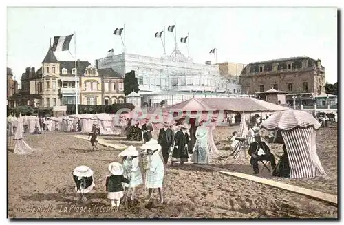 Trouville - la Plage et le Casino - Enfants - Ansichtskarte AK