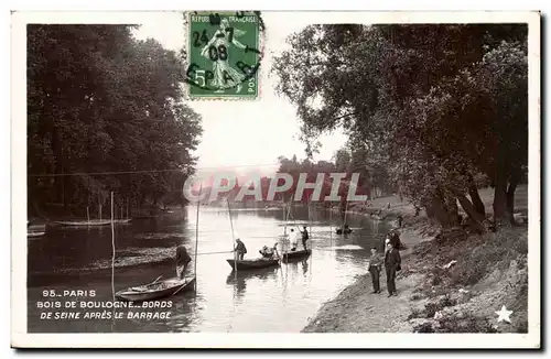 Paris 16 - Bois de Boulogne -Bords de Seine Apres le Barrage Pecheurs Cartes postales