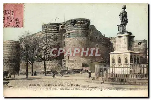 Angers - Chateau et Statue de Roi Rene Cartes postales