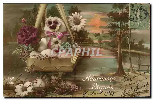 Cartes postales Fantaisie Heureuses Paques (Paques Easter)