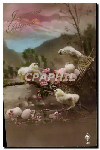 Cartes postales Fantaisie Poussins Paques (Paques Easter)