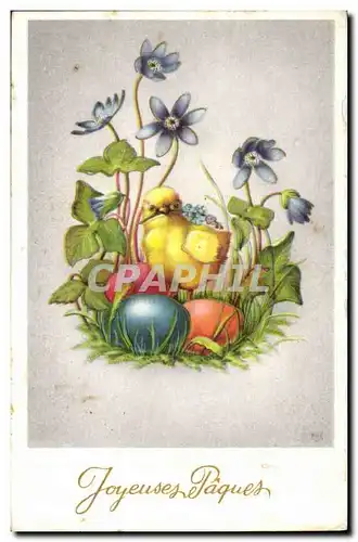 Ansichtskarte AK Fantaisie Joyeuses Paques Poussin (Paques Easter)