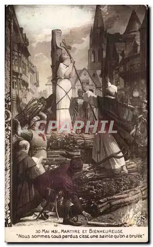 Cartes postales Fantaisie Martyre et bienheureuse Jeanne d&#39arc