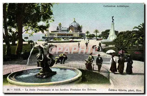 Nice - La Jetee Promenade et les Jardins - Fontaine des Tritons - Ansichtskarte AK