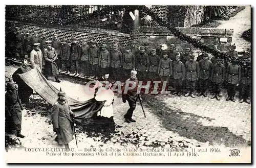 Couchy le Chateau - Defile du Cortege - Visite du Cardnal Hartmann 11 avril 1916 - Cartes postales