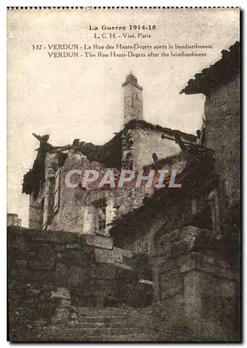 Verdun - Guerre 1914 1918 - Rue des Hauts Degres - Apres le bombardement - Ansichtskarte AK