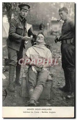 Militaria - Barbier Anglais - Interieur du Camp - Armee Indio - Anglais - Cartes postales (coiffeur)