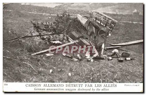 Militaria - Caissons Allemand detruit par les Allies - Ansichtskarte AK