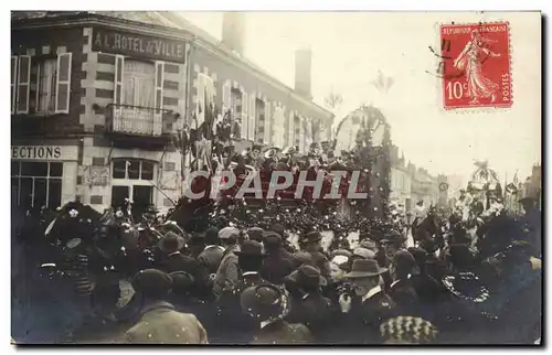 CARTE PHOTO Militaria - Char - Fete - Defile militaire - parade La Bondonniere Cartes postales TOP