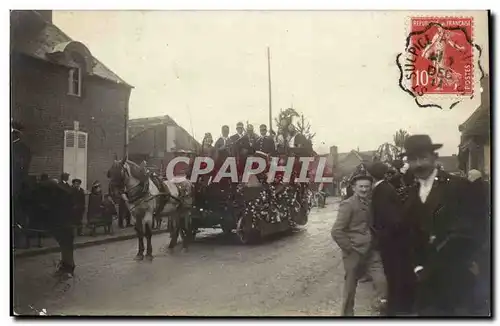 CARTE PHOTO La Bondonniere Militaria - Char - Fete - Defile militaire - parade Cartes postales TOP
