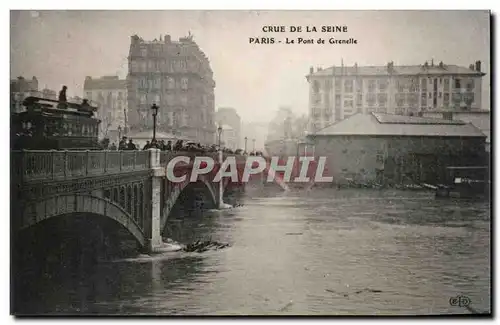 Paris - 15 - Crue de la Seine - Pont de Grenelle - Cartes postales