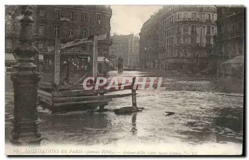 Paris - 8 - Inondations de Paris 1910 - Autour de La Gare Saint Lazare - Ansichtskarte AK