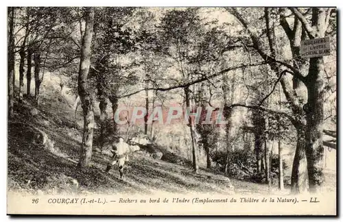 Cartes postales Courcay Rochers au bord de l&#39Indre (emplacement du theatre de la nature)