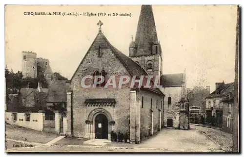 Ansichtskarte AK Cinq Mars la Tours L&#39eglise