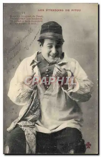 Fantaisie - Homme - Les Etrennes de Pitou - Clown - pitre - bouffon - Cartes postales