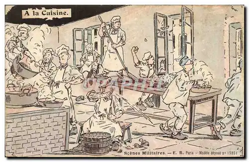 Militaria - Humour - A La Cuisine - Scenes Militaire Cartes postales