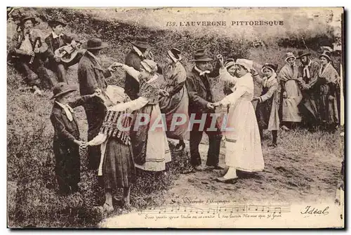 Auvergne - Types d&#39Auvergne - danse - La Bouree - chanson - musique Cartes postales