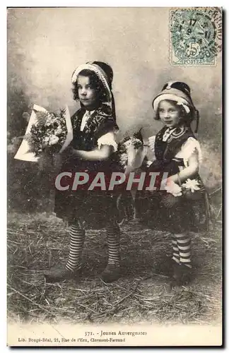 Fantaisie - Enfants - Filles Folklore - Costumes - Jeunes Auvergnates Ansichtskarte AK