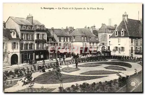 Bourges - La Poste et le Square de la Place Berry - Cartes postales