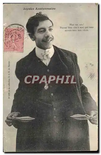 Fete - Joyeux Anniversaire Homme - Plus un sou - - Cartes postales