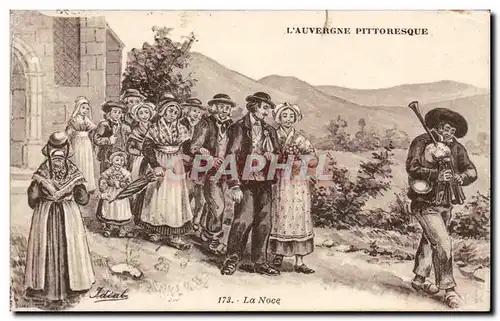 Auvergne - La Noce -Ilustration Bignou Cartes postales