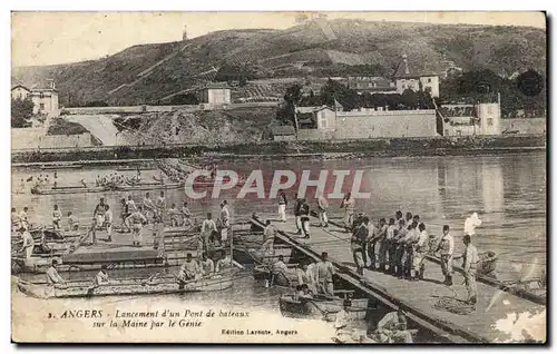 Angers - Lancement d&#39un Pont de Bataeu sur la Maine - Cartes postales