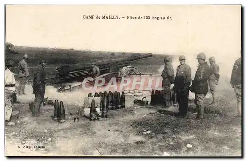 Mailly le Camp - Piece de 155 long au tir - Cartes postales