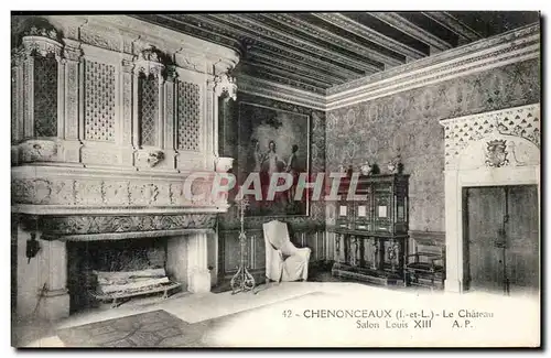 Chenonceaux - Le Chateau - Salon Louis XIII- Ansichtskarte AK