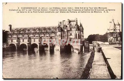 Chenonceaux - Le Chateau - La Tour des Marques et le Pont Levis Ansichtskarte AK