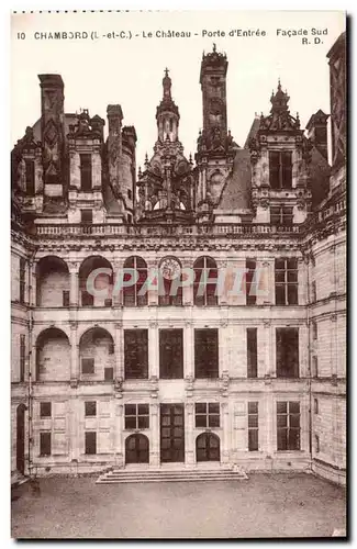 Chambord - Le Chateau - Porte d&#39Entree - Facade Sud Ansichtskarte AK