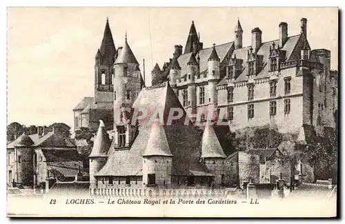 Loches - Le Chateau Royal - et la porte de Cordeliers - Ansichtskarte AK