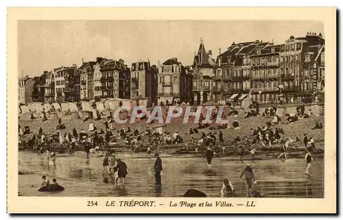 Le Treport - La Plage et les Villas - Ansichtskarte AK