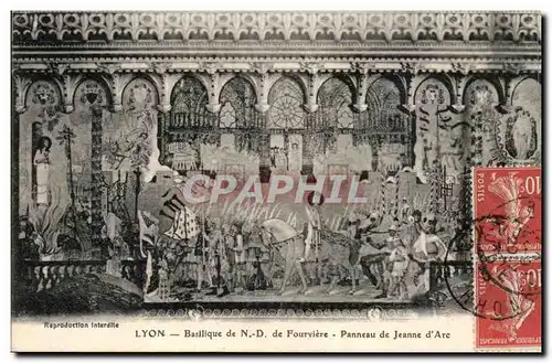 Lyon - Basilique de Notre Dame de Fourviere - Panneau de Jeanne d&#39Arc - Cartes postales