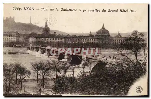 Lyon - Pont de la Guilloliere et perspective du Grand Hotel Dieu - Ansichtskarte AK