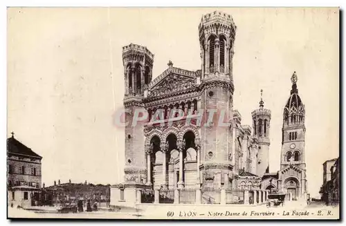 Lyon - Notre Dame de Fourviere - La Facade - Cartes postales