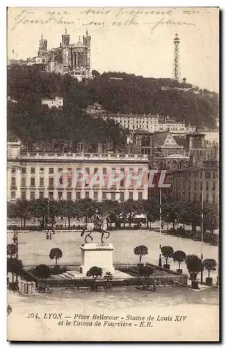 Lyon - Place Bellecour Statue de Louis XIV - Ansichtskarte AK