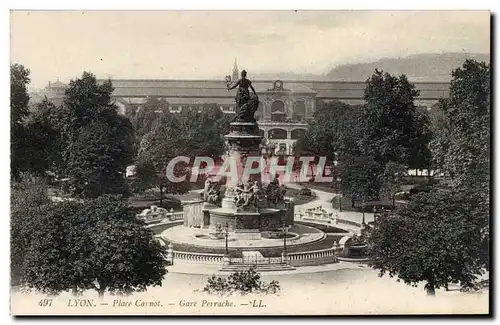 Lyon - Place Carnot - Gare Perrache - Ansichtskarte AK