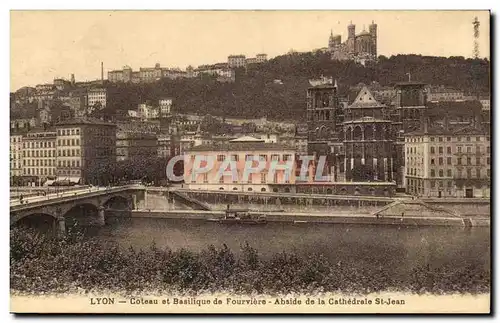 Lyon - Coteau et Basilique Fourviere - Abside de la Cathedrale St Jean - Cartes postales