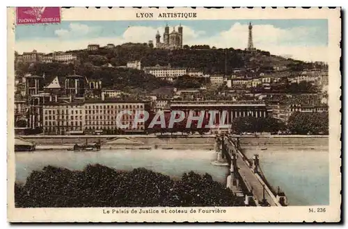 Lyon Cartes postales Le palais de justice et coteau de Fourviere