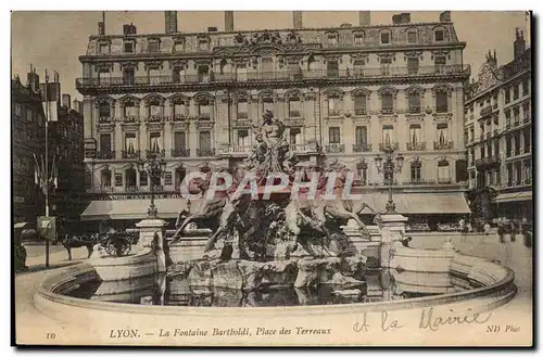 Lyon - Fontaine Bartholdi - Place des Terreaux - Ansichtskarte AK