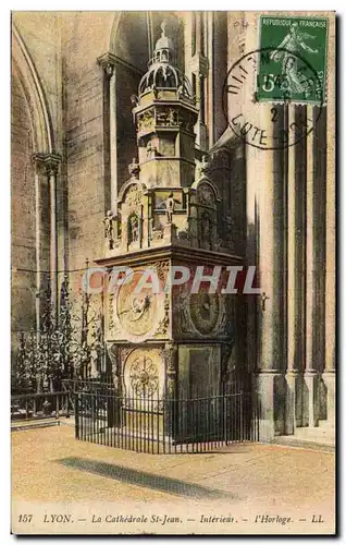 Lyon - La Cathedrale St Jean - Vue Interieur - l&#39Horloge - Cartes postales